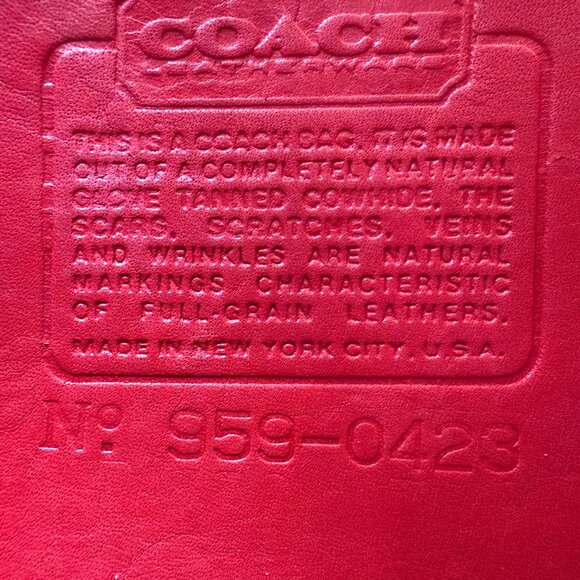 SOLD Vintage Coach Red Small Shoulder Bag 9530 - Picture 14 of 14